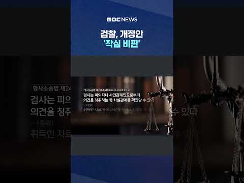 검찰, 개정안 '작심 비판'‥"피해는 국민이 부담" #Shorts (MBC뉴스)