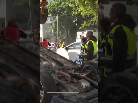 Iranian missile strike damages cars and street in Israel | AJ #shorts