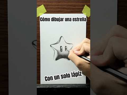 Cómo dibujar la estrella de Mario Bros solo col un lápiz ✏️ #aprendiendoadibujar #dibujo #art