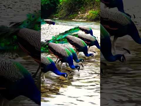 flute of Krishna🪈🦚#peacock #wildlife #mor #drinking #shorts