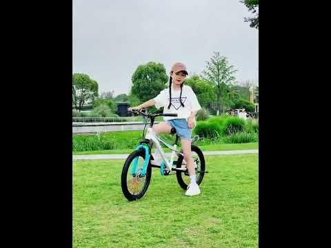 Xe đạp trẻ em màu Beige, GIẢM XÓC TRƯỚC CAO CẤP, phanh đĩa an toàn, phù hợp bé trai bé gái 4-12 tuổi