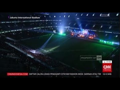 Indahnya Pertunjukan Laser di Grand Launching Jakarta International Stadium