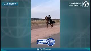 مهارة فتاة في الاستعراض بالخيل