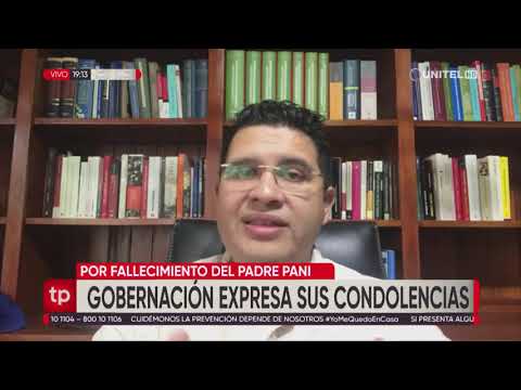 La Gobernación de Santa Cruz expresó sus condolencias tras el deceso del padre Mario Pani