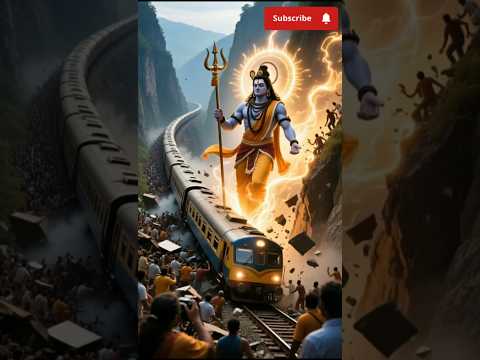 😱 omg देखो कैसे भगवान शिव ट्रेन को एक्सिडेंट से बचाते हैं! 🔥 #ViralShorts# trendingshorts