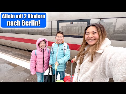 Ab jetzt getrennt 😭 Allein mit @Clarielle  und @JohannLoop  nach Berlin! Zug reisen mit Kindern