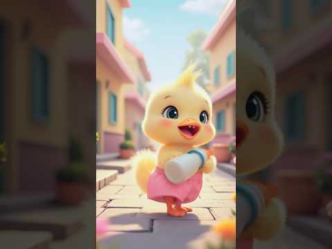 Adorable Duckling Enjoying Milk – Pure Cuteness Overload! 💛🐤#shorts #happy