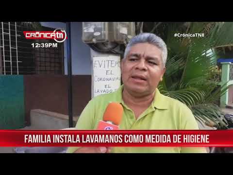 Juigalpa: Instala lavamanos frente a su casa como prevención del coronavirus - Nicaragua
