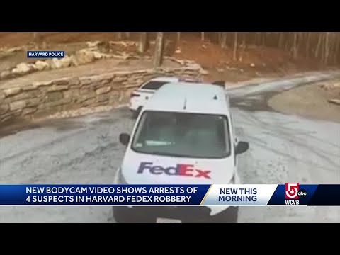 New body cam video shows arrests of 4 suspects in Harvard FedEx robbery