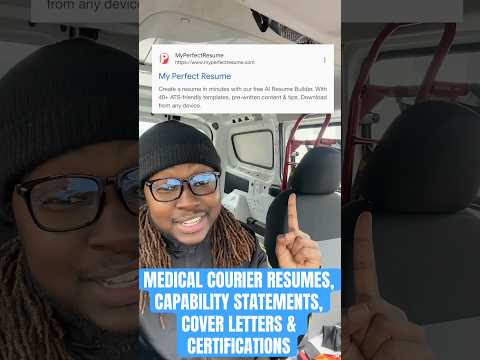 Medical Courier Certifications & Resumes #medicalcourier #independentcontractor #deliverydriver