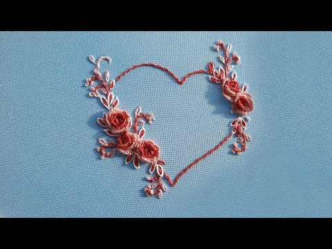 Flower Heart Floral Embroidery Valentine’s Day Simple stitches
