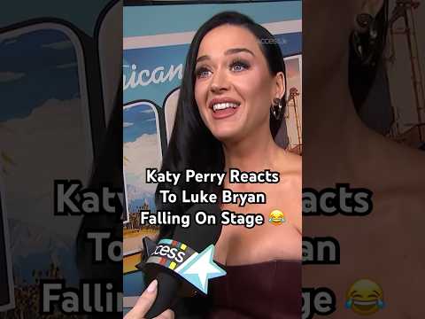 Katy Perry reacts to Luke Bryan’s recent tumble on stage.
