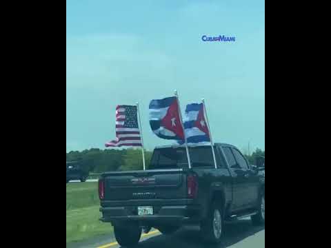 Caravana de cubanos de Miami rumbo a Washington DC