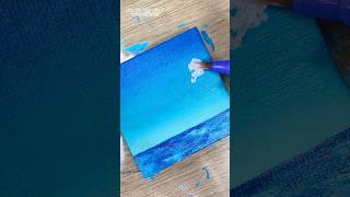 🌊ミニキャンバスに眩しい夏の海を描くメイキング🎨🦜#Shorts  #illustration #art