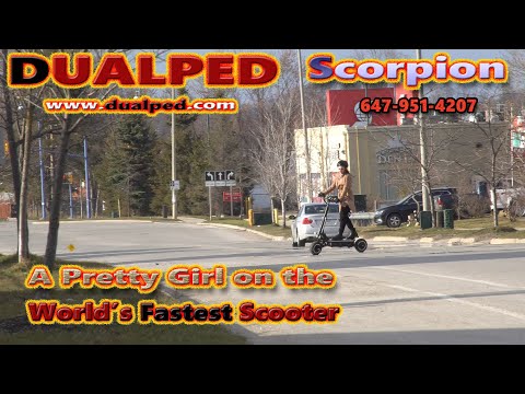 A Pretty Girl On The World's Fastest Scooter Dualped Scorpion