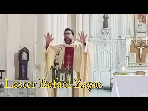 Emotivas palabras del sacerdote Lester Rafael en la parroquia del Sagrado Corazón en el Vedado
