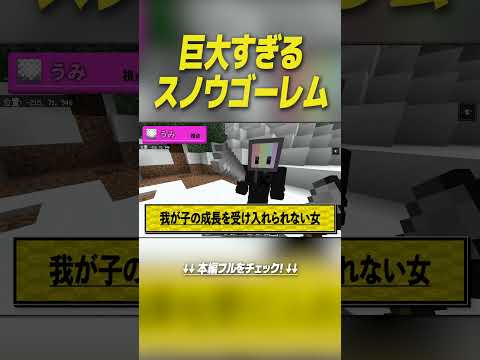 【マイクラ】でかすぎる雪だるまを見て絶句する女