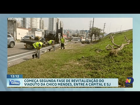 Revitalização do Viaduto da Chico Mendes: segunda fase começa nesta quarta-feira em SC