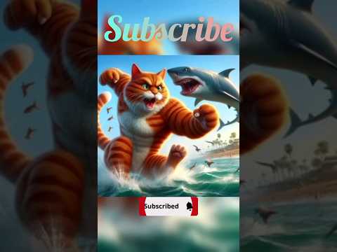 Cat Fight Shark ❤️❤️ #cat #youtube #youtubeshorts #foryou #viral #viralshort
