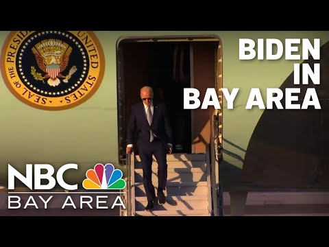 President Biden arrives in Bay Area to attend campaign receptions