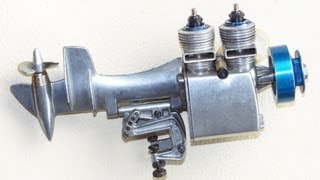 2 cylinder nitro rc outboard, vintage 