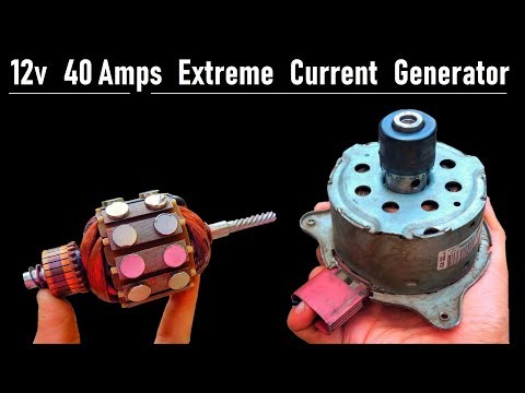 12v 40 Amps High Current DC Motor DC Generator ( 4 Brushed ) - Inside, Repair, Restore