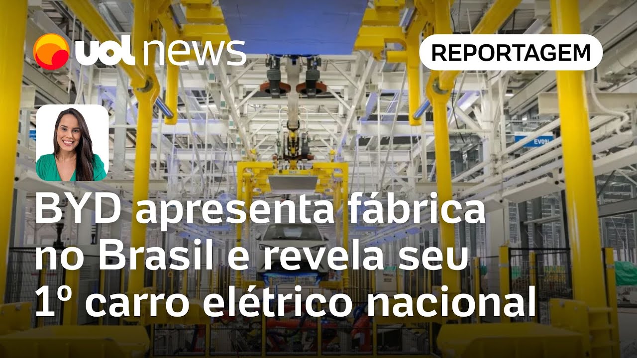 BYD abre nova fábrica no Brasil e revela seu o 1º carro elétrico montado no país BYD Dolphin Mini