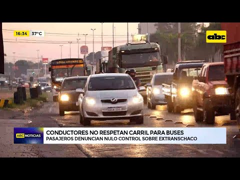 Transchaco: conductores no respetan carril único para buses