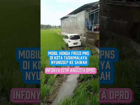 Mobil Honda Freed PNS di Kota Tasikmalaya Nyungsep ke Sawah, Infonya Istri Anggota DPRD