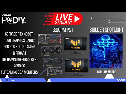 PCDIY show #98 – GeForce RTX 4060Ti 16GB, TUF GAMING Q3A monitors, Q&A & PC build showcase