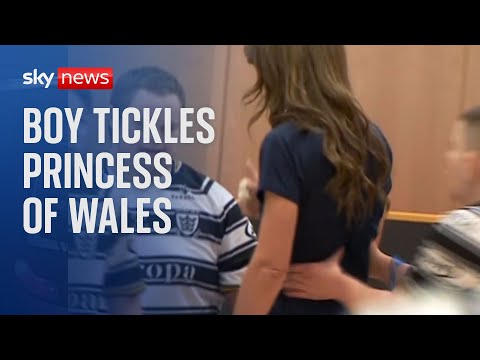 Watch moment boy tickles Princess of Wales at rugby league inclusivity event