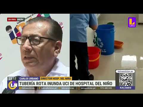 Gran filtración de agua inundó área de UCI del hospital del niño en Breña