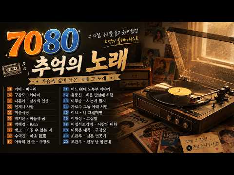 🎧7080 추억의 음악다방 💖 첫 소절만 들어도 눈물 나는 그때 그 명곡｜50·60대가 사랑한 인생 노래