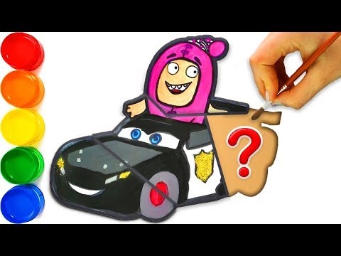 Assemble Disney Cars 3 Lightning McQueen & Oddbods Drawing to Learn Colors & Numbers