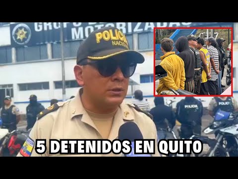 Policía Nacional detiene a 5 personas por delitos en Quito