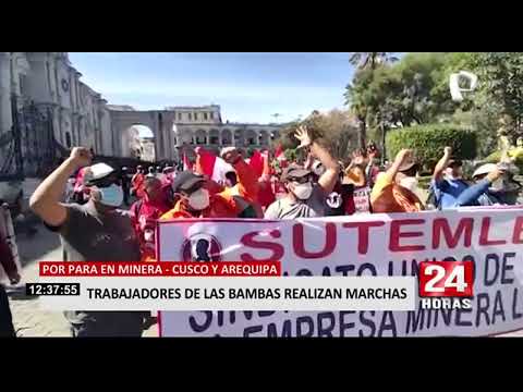 Las Bambas: trabajadores marcharon simultáneamente en Cusco y Arequipa (2/2)