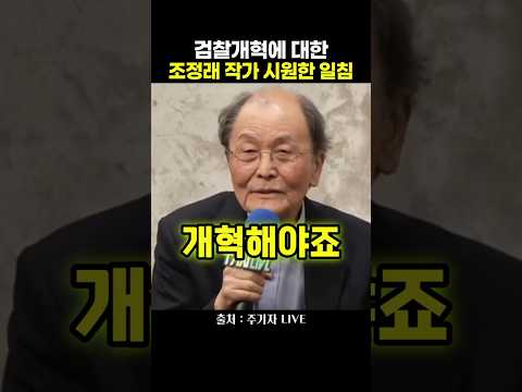 검찰개혁에 대한 조정래 <strong>작가</strong> 시원한 일침