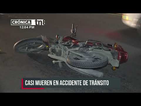 Accidente de tránsito deja un lesionado en carretera a Masaya - Nicaragua