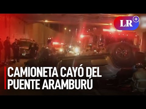 Camioneta cayó del puente Aramburú mientras huía de la Policía en San Isidro | #LR
