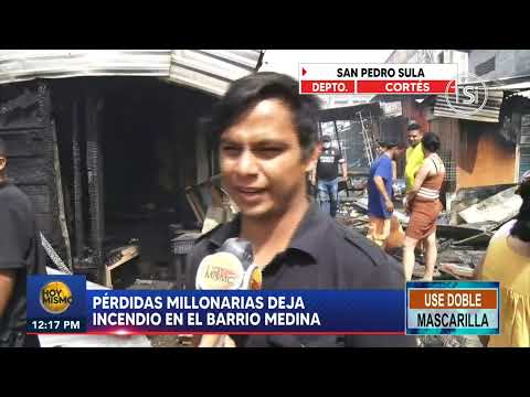 Pérdidas millonarias deja incendio en Barrio Medina