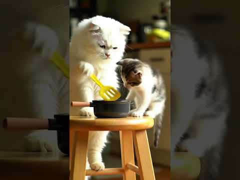 Today, They Cooked Dinner Themselves! #CatStory #CookingCat #FunnyCat