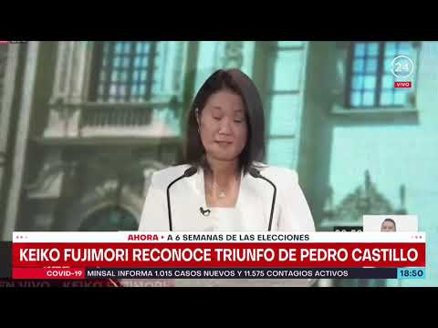 Keiko Fujimori anuncia que reconocerá los resultados de elecciones peruanas