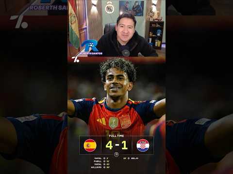 <strong>La</strong> España de Cucurella le <strong>gana</strong> a Croacia 4-1 #españa #croacia #lamineyamal #futbol #roberthsantos