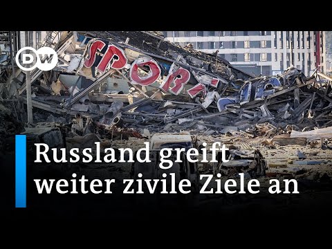 Russland zerstört Wohnhäuser und Einkaufszentrum in Kiew | DW Nachrichten