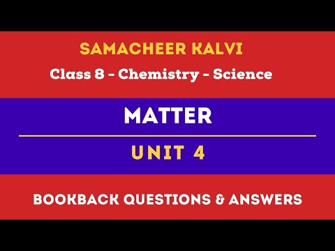 Matter Book Back Questions and Answers | Unit 4  | Class 8th | Chemsitry | Science | Samacheer Kalvi