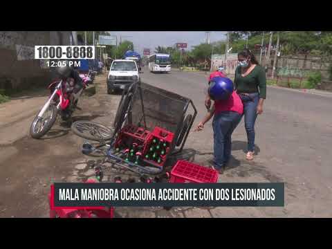 Mala maniobra provoca accidente con dos lesionados en Managua - Nicaragua