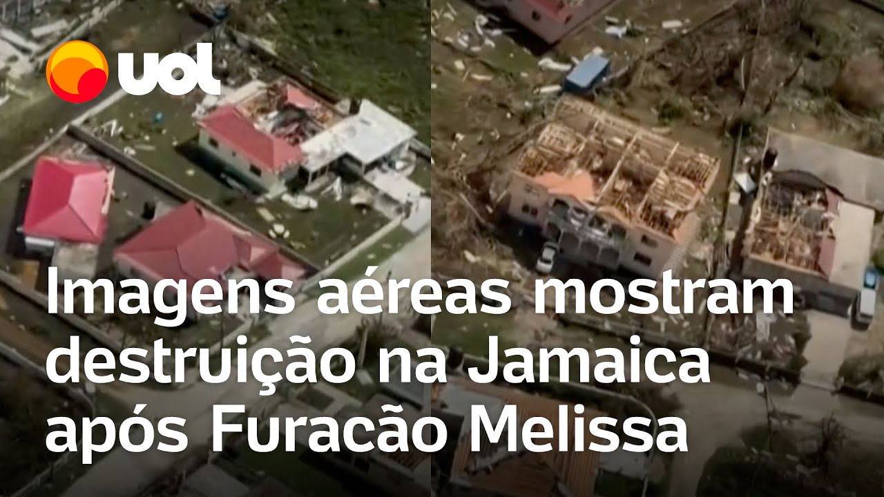 Furacão Melissa Imagens aéreas mostram destruição em Saint Elizabeth na Jamaica  TV Online Furacão Melissa Imagens aéreas mostram destruição em Saint Elizabeth na Jamaica