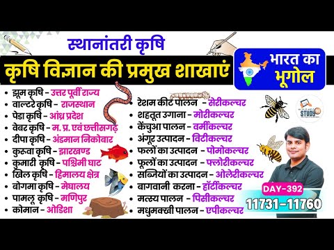 392. स्थानान्तरी कृषि & कृषि विज्ञान की शाखाएं, Shifting Cultivation, Geography by Nitin Sir STUDy91