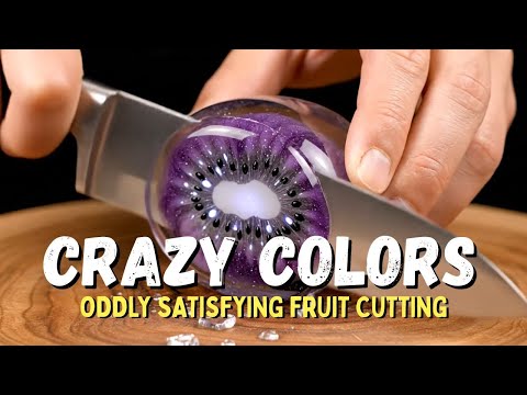 Oddly Satisfying Fruit Cutting with Crazy Colors 🍍🌈
