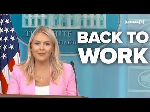 Karoline Leavitt returns to WH briefing room ahead of Trump's primetime address
